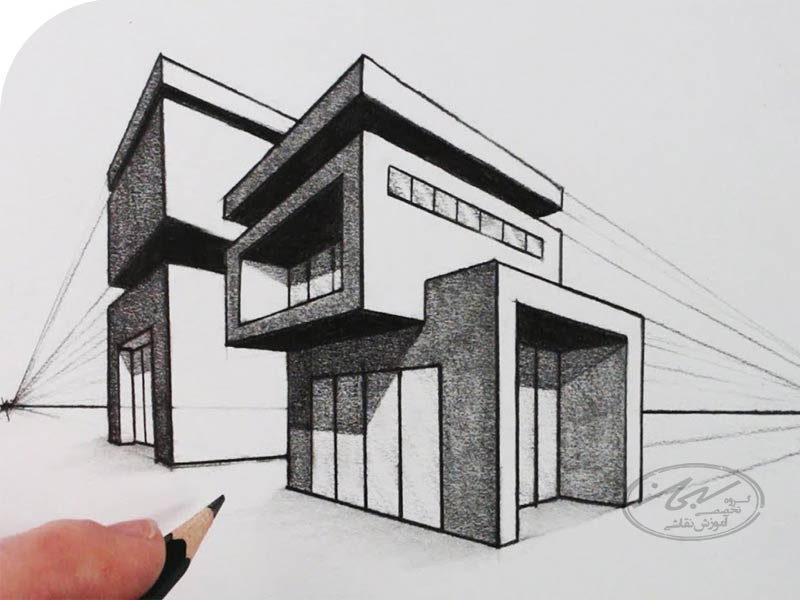 سایه و رنگ در طراحی و نقاشی (این دوره به اتمام رسیده است) سایه ها در کشیدن پرسپکتیو در طراحی معماری