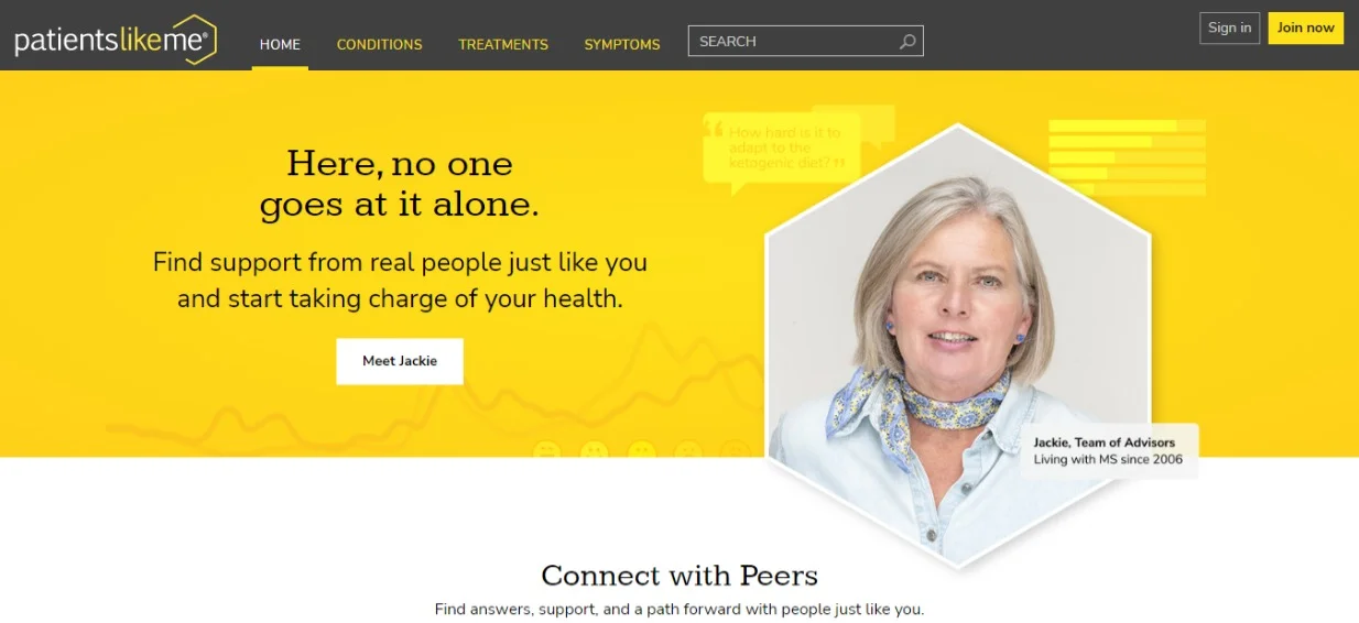 رPatientsLikeMe شبکه اجتماعی بیماران