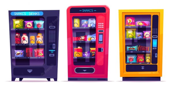 دستگاههای فروش خودکار (Vending Machines): انقلابی در دسترسی به محصولات cartoon-vending-machines- دستگاه فروش خودکار