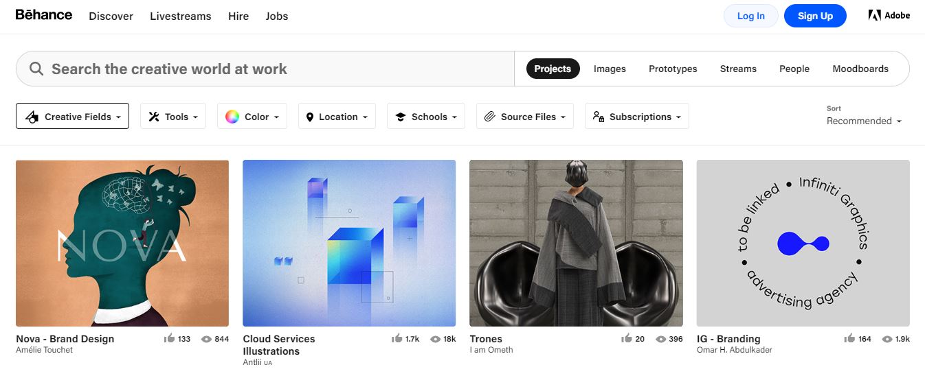 Capture آسان‌سازان Behance: شبکه اجتماعی افراد خلاق