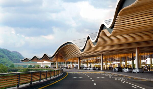 فرودگاه کره جنوبی معماری05 Approach Road min scaled 1 آسان: باشگاه طراحی و پرورش محصول هم‌نشینی مصالح در معماری: راهنمای انتخاب پالت متریال برای نما، فضاهای داخلی و عمومی