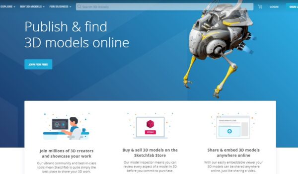 Sketchfab آسان‌سازان بانک طرح های3D | معرفی Sketchfab