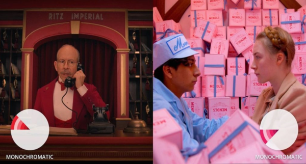 نورپردازی تک رنگ مونوکروماتیک سینمایی فیلم راند هتل بوداپست آسان‌سازان طراحی تولید در سینما: چگونه فضا، شخصیت و داستان را می‌سازد؟ 🎬🎭