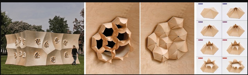 HygroSkin PavilionMemory Timber چوب حافظه آسان&zwnj;سازان 🌳 Memory Timber: چوبی که گذشته را به خاطر می&zwnj;سپارد!