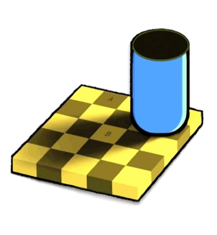 توهم بصری: جایی که چشم میبینه ولی مغز دروغ میگه Checker Shadow Illusion باشگاه طراحی و پرورش محصول توهم بصری: جایی که چشم میبینه ولی مغز دروغ میگه