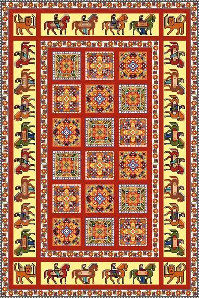 پازیریک نمادپردازی ایرانی و داستان اولین فرش Pazyryk 2 آسان‌سازان پازیریک: نمادپردازی ایرانی و داستان اولین فرش Pazyryk