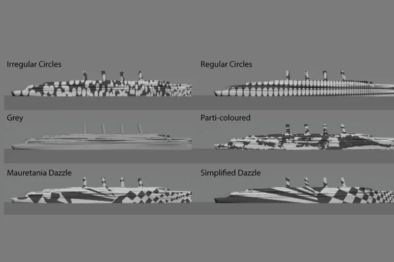 استتار دزل الگوی مؤثر جنگ جهانی دوم برای کشتی های جنگی Dazzle Camouflage 1 آسان‌سازان استتار دزل: الگوی مؤثر جنگ جهانی دوم برای ناو های جنگی Dazzle Camouflage