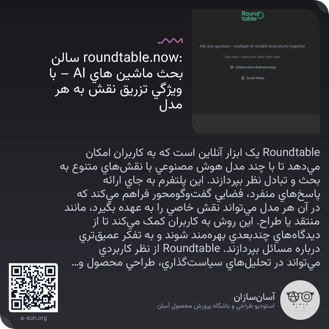 roundtable.now: سالن بحث ماشین های AI – با ویژگی تزریق نقش به هر مدل