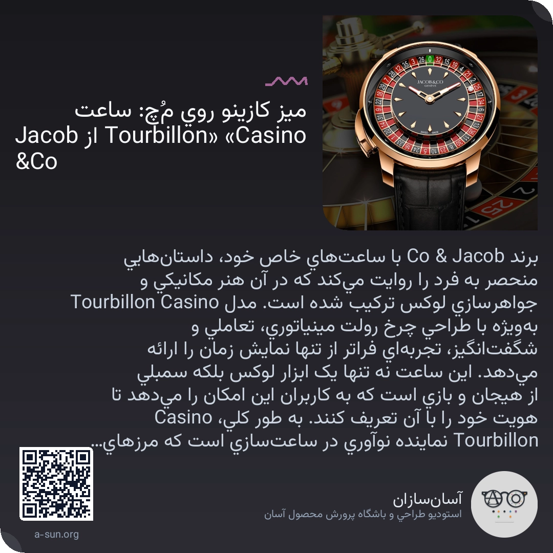 محصولاتی که کارشان شروع گفتوگوست: Conversation Starter Products میز کازینو روی مُچ: ساعت «Casino Tourbillon» از Jacob &Co