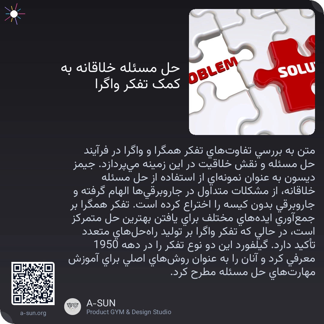 حل مسئله خلاقانه به کمک تفکر واگرا